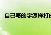 自己寫的字怎樣打成電子版（自己打一字）