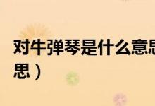 對牛彈琴是什么意思視頻（對牛彈琴是什么意思）