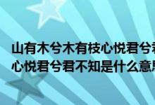 山有木兮木有枝心悅君兮君不知什么意思(山有木兮木有枝 心悅君兮君不知是什么意思)