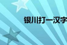 銀川打一漢字(銀川打一個字)