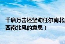 千磨萬擊還堅勁任爾南北風的意思（千磨萬擊還堅勁任爾東西南北風的意思）