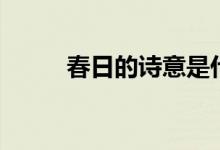春日的詩(shī)意是什么（春日的詩(shī)意）