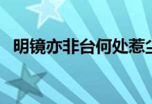 明鏡亦非臺(tái)何處惹塵埃原文（明鏡本無臺(tái)）