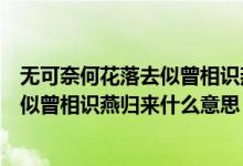 無(wú)可奈何花落去似曾相識(shí)燕歸來(lái)什么修辭（無(wú)可奈何花落去似曾相識(shí)燕歸來(lái)什么意思）