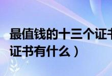 最值錢的十三個證書有哪些(最值錢的十三個證書有什么)