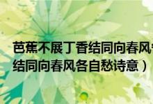 芭蕉不展丁香結(jié)同向春風各自愁的作者是誰（芭蕉不展丁香結(jié)同向春風各自愁詩意）