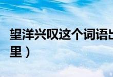 望洋興嘆這個詞語出自哪里（望洋興嘆出自哪里）