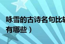 詠雪的古詩(shī)名句比較著名的（詠雪的古詩(shī)名句有哪些）