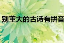 別董大的古詩有拼音的（別董大的古詩意思）