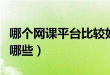 哪個(gè)網(wǎng)課平臺(tái)比較好（比較出名的網(wǎng)課平臺(tái)有哪些）