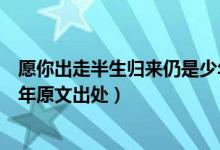 愿你出走半生歸來仍是少年原文(愿你出走半生歸來仍是少年原文出處)