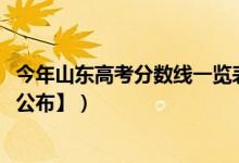 今年山東高考分?jǐn)?shù)線一覽表（2018年山東高考分?jǐn)?shù)線【最新公布】）