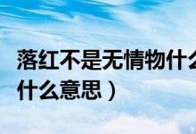 落紅不是無(wú)情物什么意思（落紅不是無(wú)情物是什么意思）