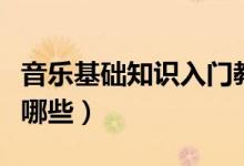 音樂基礎(chǔ)知識入門教程（音樂入門基礎(chǔ)知識有哪些）
