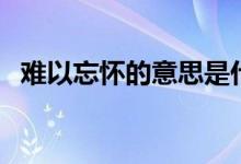 難以忘懷的意思是什么(難以忘懷的意思)