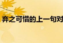 棄之可惜的上一句對聯(lián)(棄之可惜的上一句)