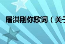 屠洪剛你歌詞（關于屠洪剛你歌詞的介紹）