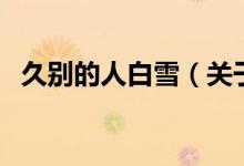 久別的人白雪（關(guān)于久別的人白雪的介紹）