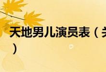 天地男兒演員表（關(guān)于天地男兒演員表的介紹）