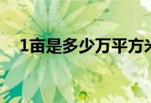 1畝是多少萬平方米（1畝是多少平方米）