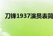 刀鋒1937演員表簡(jiǎn)介（刀鋒1937演員表）