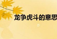 龍爭虎斗的意思（龍爭虎斗的意思）