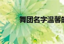 舞團(tuán)名字溫馨的簡單（舞團(tuán)名字）