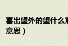 喜出望外的望什么意思?。ㄏ渤鐾獾耐裁匆馑迹?class=