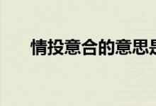 情投意合的意思是(情投意合的意思)
