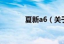夏新a6（關于夏新a6的介紹）
