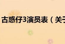 古惑仔3演員表（關(guān)于古惑仔3演員表的介紹）