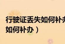 行駛證丟失如何補辦需多少費用（行駛證丟失如何補辦）