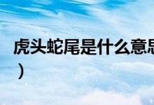 虎頭蛇尾是什么意思?。ɑ㈩^蛇尾是什么意思）