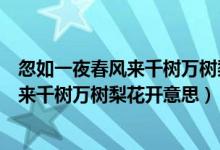忽如一夜春風來千樹萬樹梨花開的修辭手法（忽如一夜春風來千樹萬樹梨花開意思）