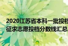 2020江蘇省本科一批投檔線（江蘇2022普通類本科提前批征求志愿投檔分?jǐn)?shù)線匯總）