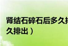 腎結石碎石后多久排出石頭（腎結石碎石后多久排出）