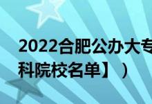 2022合肥公辦大專學(xué)校有哪些（【教育部?？圃盒Ｃ麊巍浚?class=
