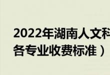 2022年湖南人文科技學院學費多少錢（一年各專業(yè)收費標準）