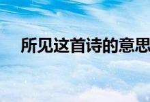所見這首詩的意思（所見這首詩的意思）