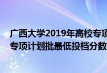 廣西大學(xué)2019年高校專項計劃錄取分?jǐn)?shù)線(廣西2022高校專項計劃批最低投檔分?jǐn)?shù)線是多少)