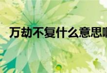 萬劫不復什么意思?。ㄈf劫不復什么意思）