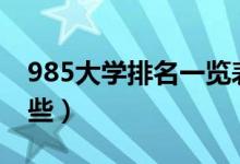 985大學排名一覽表（985與211的區(qū)別有哪些）