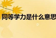 同等學(xué)力是什么意思（什么叫同等學(xué)力考生）