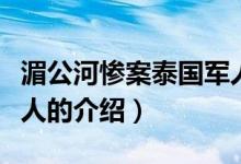 湄公河慘案泰國(guó)軍人（關(guān)于湄公河慘案泰國(guó)軍人的介紹）